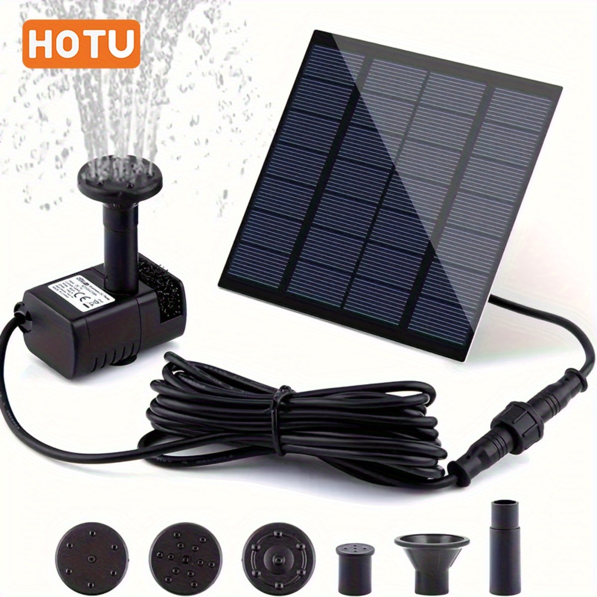   ipx8 1 8w solar fountain pump outdoor garden solar fountain birdbath solar fountain portable design with multiple nozzles     stunning water features for gardens   swimming pools outdoors and bird bath for garden decoration