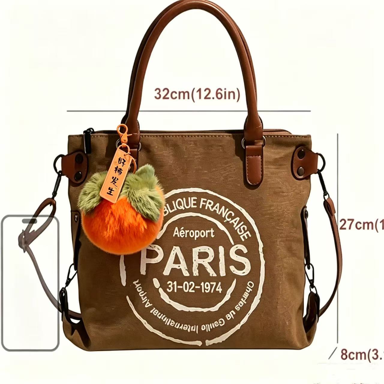 TEMU New Large-capacity Handheld Tote Bag With Adjustable Shoulder Strap Length, As Single-shoulder Small Bag And Crossbody Small Bag