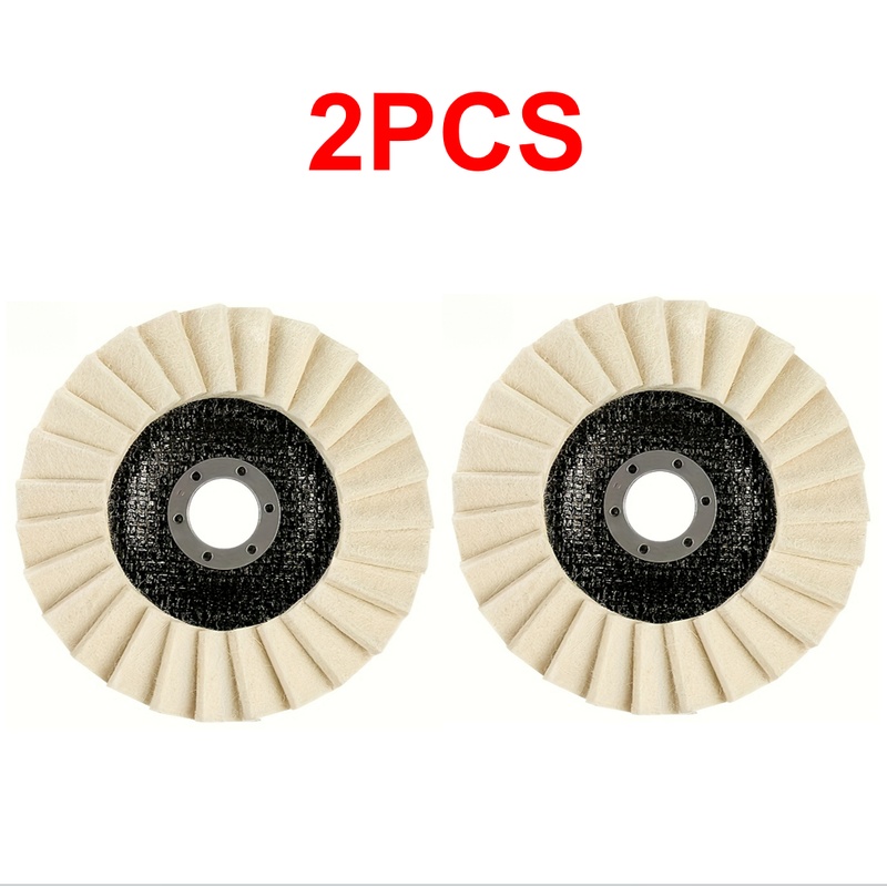 TEMU 2pcs Of 4.5-inch Felt Polishing Disk-115mm, Suitable For Metal, Wood And Stone, Durable And Efficient Grinding Of Rusty Metal, And Marble Table|