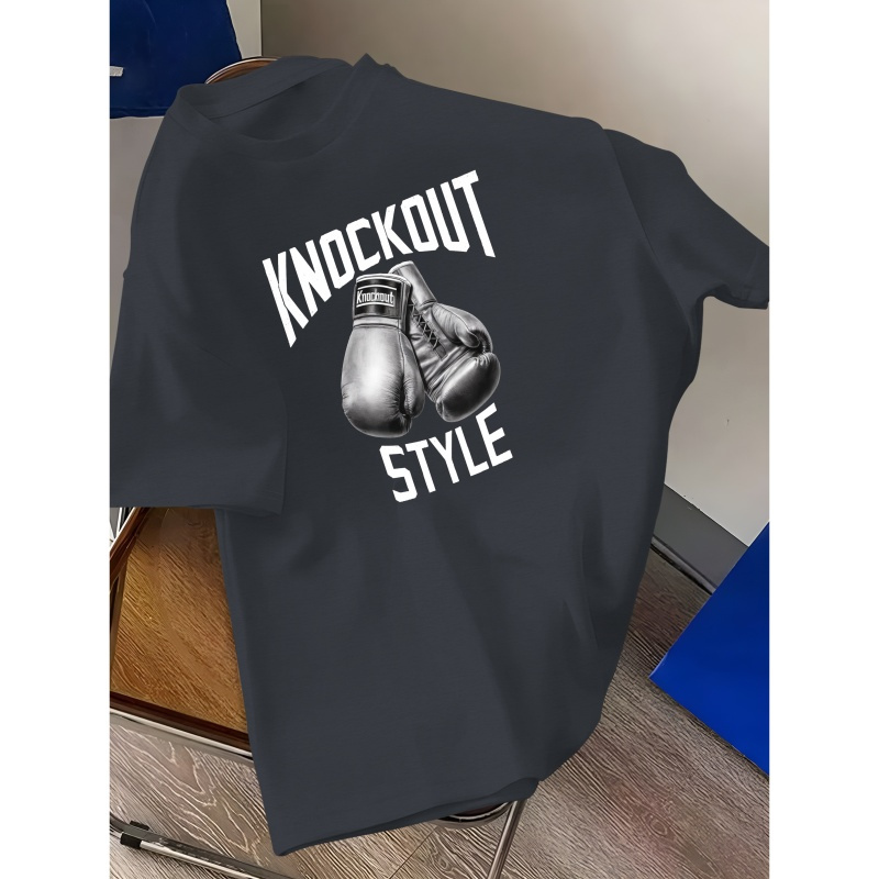 

T-Shirt de Boxe " STYLE" pour Hommes - Tee-shirt Décontracté à Col Rond et Manches Courtes, Mélange de Polyester Léger, Lavable en Machine pour l'Été