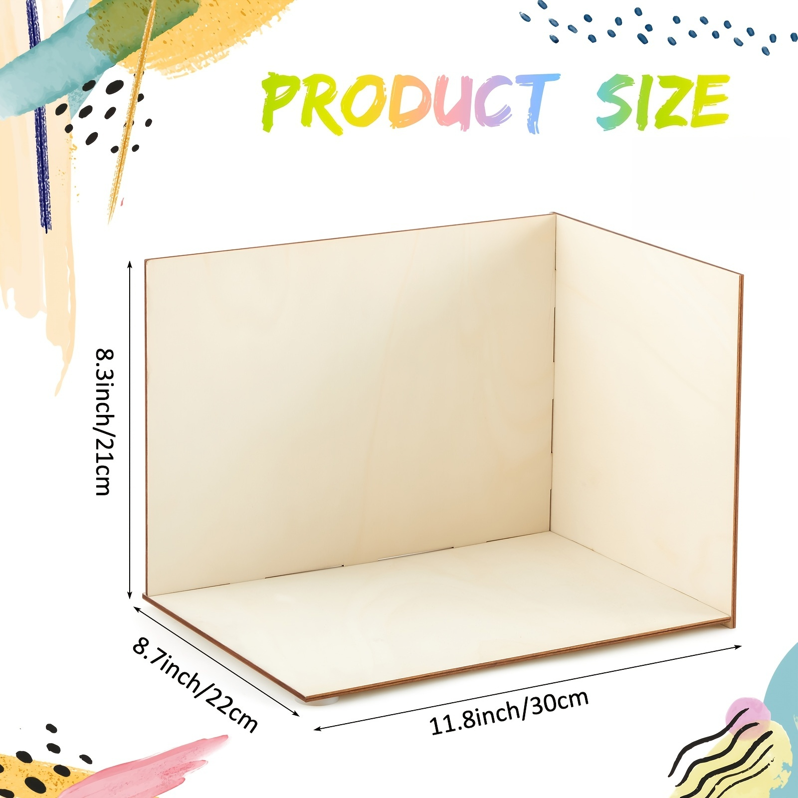 TEMU Unfinished Wooden Display Box, Suitable For Miniature Model Making And Rainforest Scene Arrangement - Wood Grain Desktop Storage Box With