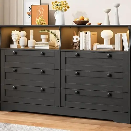 47" black wide dresser - 6-drawer vintage solid hardwood chest storage organizer, freestanding tv stand for living room & bedroom, easy , dresser storage organizer, rustic - furniture - Temu 47" black wide dresser - 6-drawer vintage solid hardwood chest storage organizer, freestanding tv stand for living room & bedroom, easy , dresser storage organizer, rustic - furniture - Temu