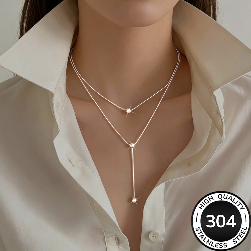Women's Elegant Low-Allergy Golden Pendant Necklace