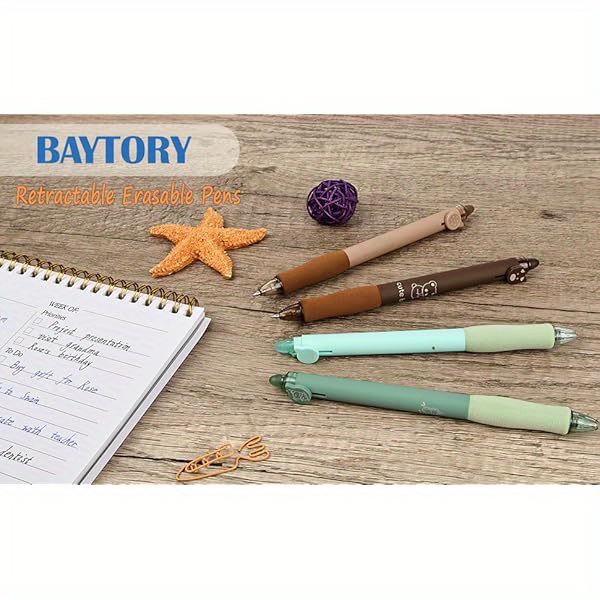 8pcs cute retractable erasable gel pens, blue and black ink pen with eraser clear, smooth writing comfortable   for note taking marking planner   puzzles ( coffee), pens, multicolour pen, needle tip pens, beadable pens, stationary pens, planner marking, office supplies, clear ink pen, fun stationery, durable construction, comfortable grip, smooth writing tool, erasable pen, students, journaling enthusiasts Product details 0