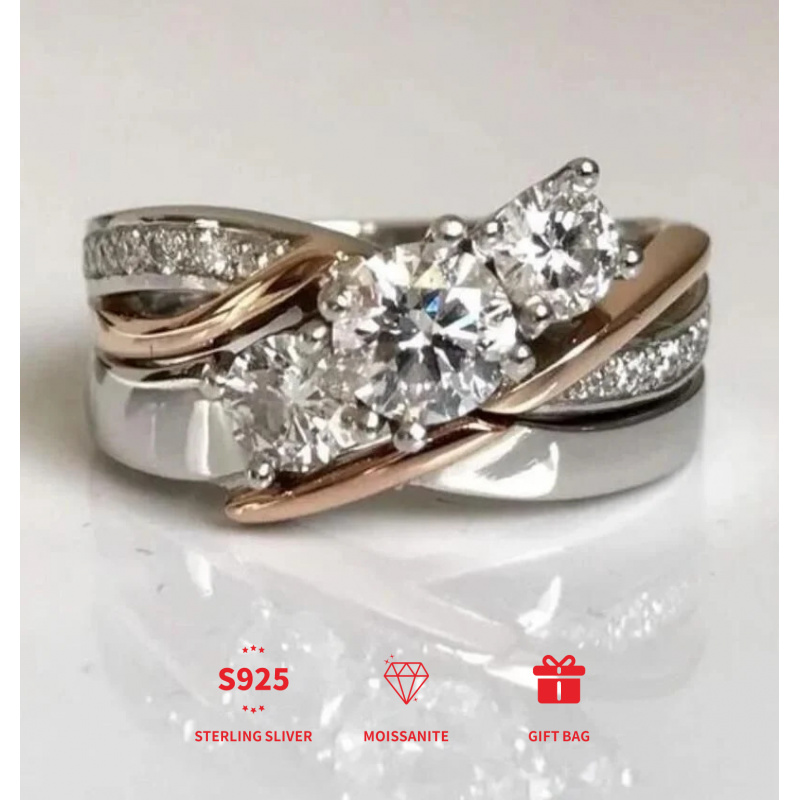 TEMU S925 Silver Moissanite Ring, Wedding Anniversary Gift, Surprise Jewelry For Wife, Elegant& Light Luxury Ring For Women, Total Weight Of The