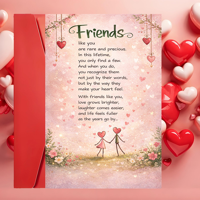 TEMU 1 Greeting Card + 1 Envelopebeautiful Friendship Greeting Card For Expressing Gratitude And Love Birthdays Thank You Or Moments Special With