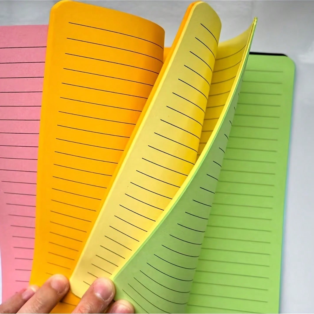 1pc Spiral Notebook 5x7 Inch Black Cover Rainbow Lined 100 Pages Random Inside Color Journal Notepad Composition Book For School Supplies Office Note Taking Back To School Gift