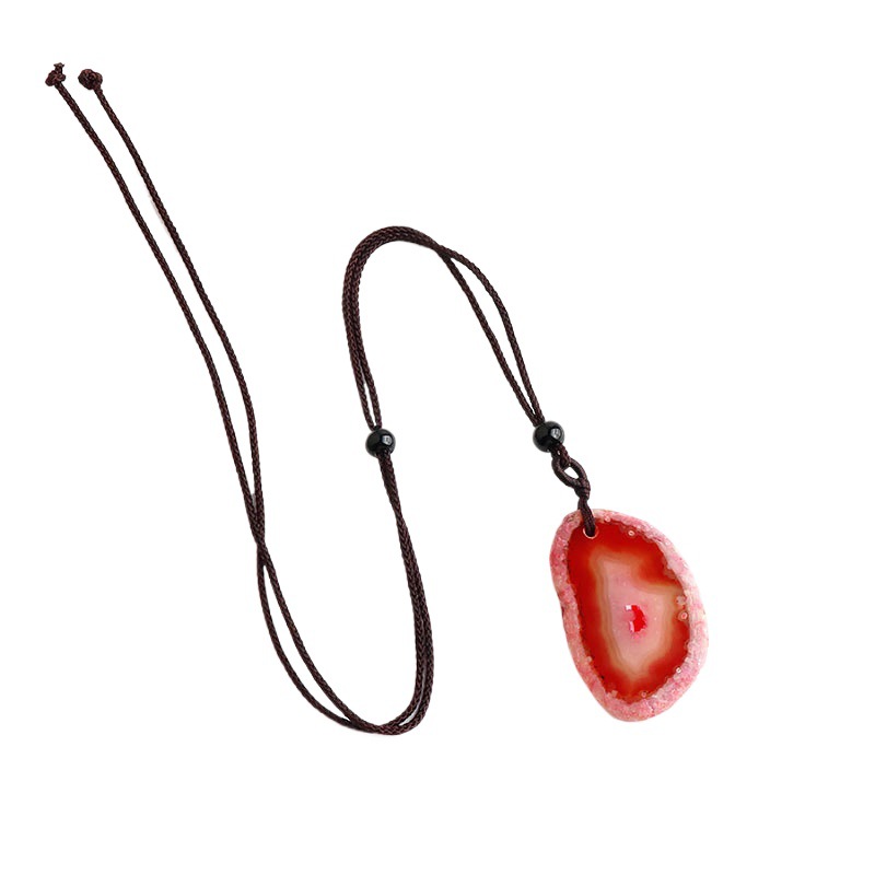 Natural Stone Irregular Colored Pendant Necklace