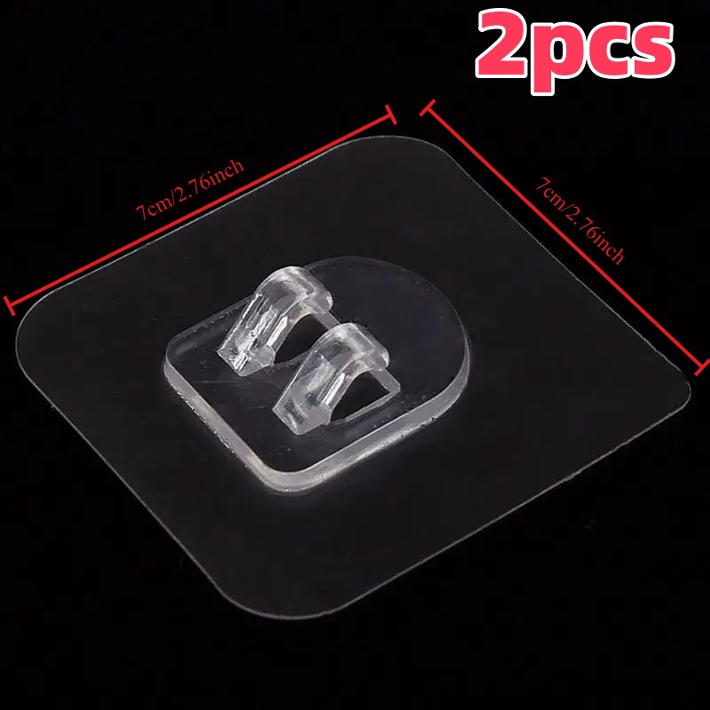 2/12pcs Heavy Duty Wall Hooks, Self-adhesive Transparent Hooks, Removable Hooks For Hanging Storage Racks, Kitchen, Bedroom, Bathroom, Office Hooks, Utility Hooks