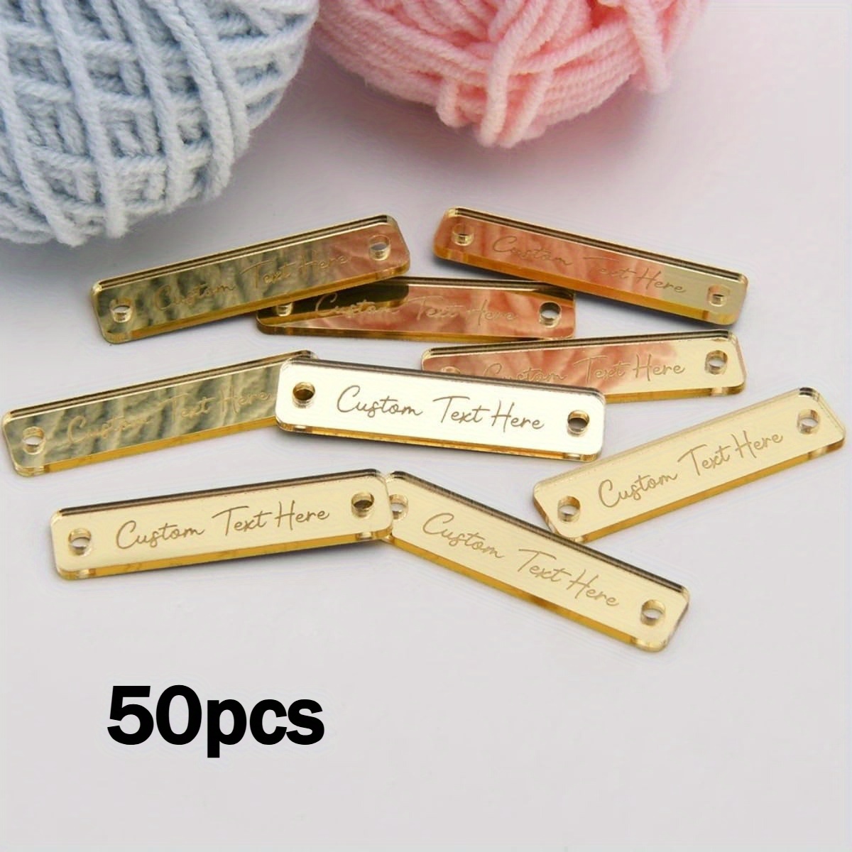TEMU Etichette Specchio in Acrilico Personalizzate con Incisione Laser - Etichette Personalizzate con Logo, 10x40mm, Durevoli ed Eleganti, Adatte per