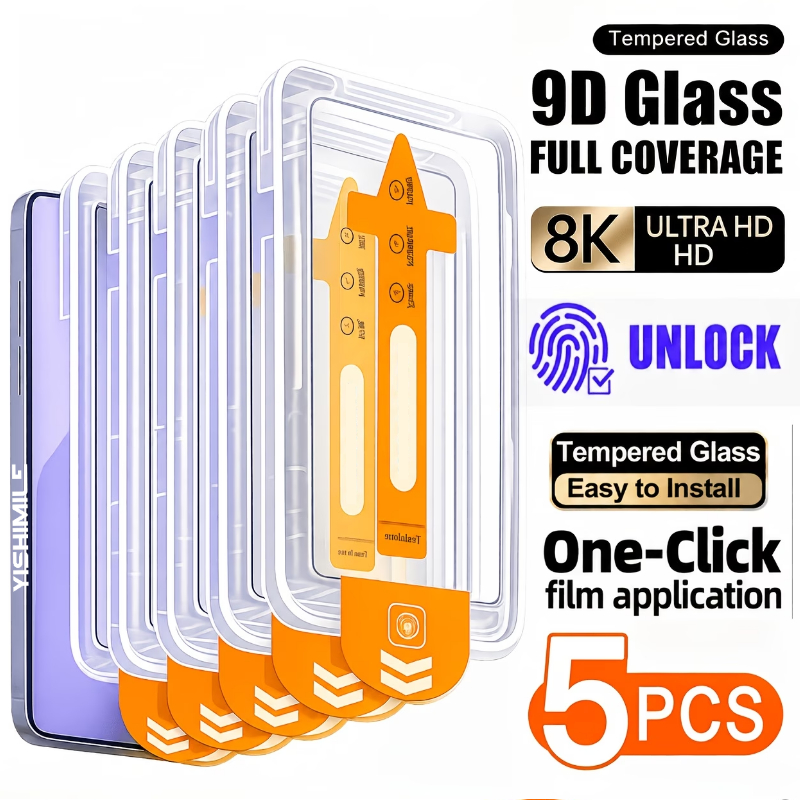 TEMU 5pcs Ultra Hd Screen Protector With Auto-alignment Kit, Suitable For Galaxy A06 A07 A15 A16 A17 A18 A25 A26 A27 A34 A35 A36 A54 A55 A56 A57 A37