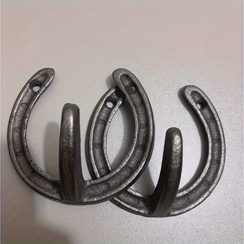 

2pcs Rustic Horseshoe Cast Iron Hooks - Metal Wall Decor For Home & Garden, Ideal For Hunting Gear & , Great Birthday Or Christmas Gift, Home Decoration Hooks|rustic Wall Art|textured , Western Decor