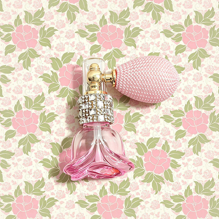 TEMU 1pc Refillable Luxury Rhinestone Perfume Atomizer Empty Bottle, Mini Exquisite Rose Bottle, Rhinestone-studded Spray , For Perfume, Essential