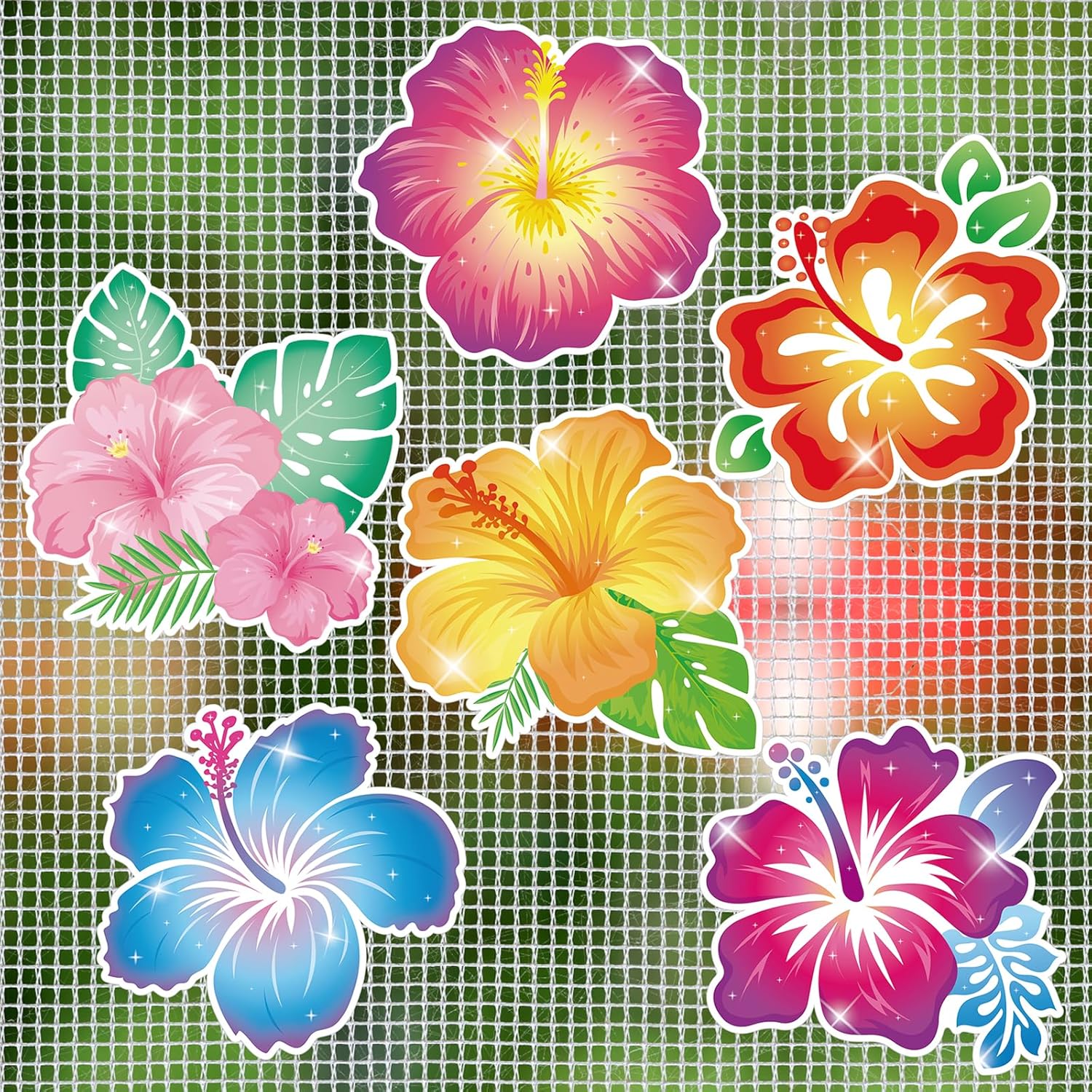 TEMU 12pcs Flower Screen Door Magnets Decorative, Hibiscus Double Sided Flexible Magnetic , Patio Screen Door Magnets, Magnetic Stickers Decals For