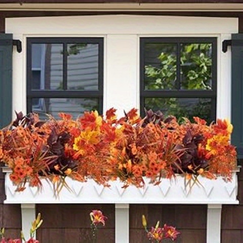 Waipfaru Künstliche Herbstblumen – 12 Bündel UV-beständige Petunien Für Außendekoration, Terrasse & Balkon