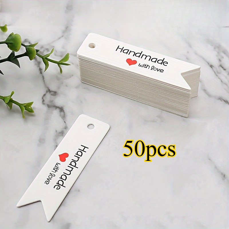 Image of 50pcs Paper Gift Tags - '' Printed Labels For Party Favors, Crafts, And Holiday Presents