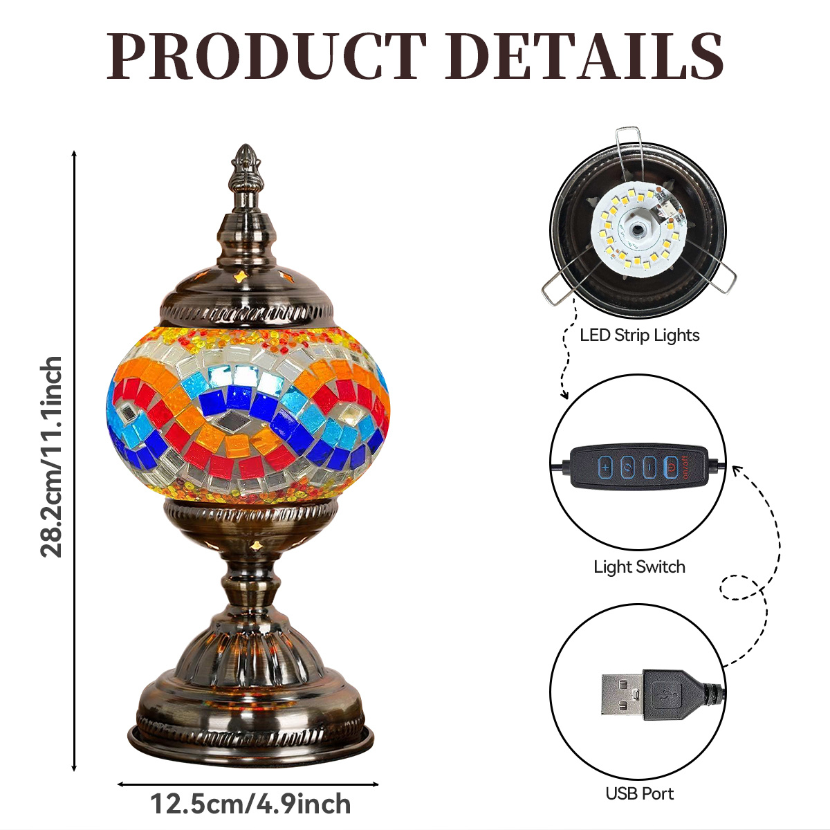 stained glass light sold on Temu United States