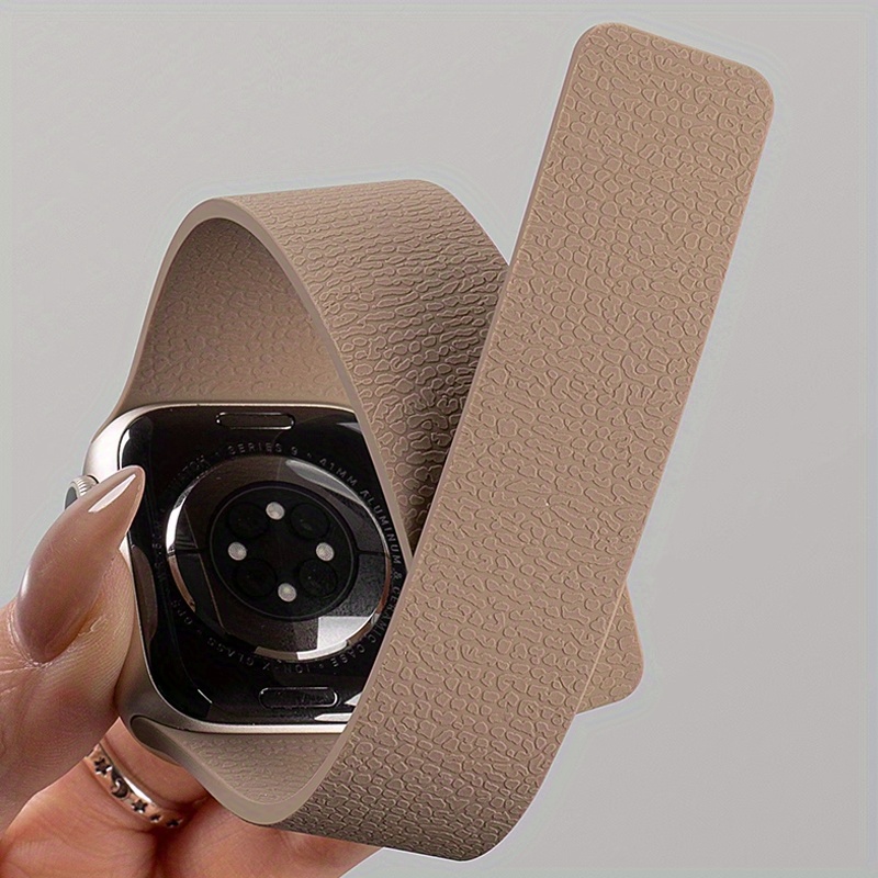 1pc iWatch Lychee Soft Magnetic Band, Suitable for Apple Watch 10/9/8/7/6/SE/5/4/3/2/1/Ultra 2, 49mm, 46mm, 45mm, 41mm, 44mm, 40mm, 42mm, 38mm. Wearable Tech Watch Strap, Smartwatch Accessory, Fashionable Wristband, Minimalist Watch Chain, Durable