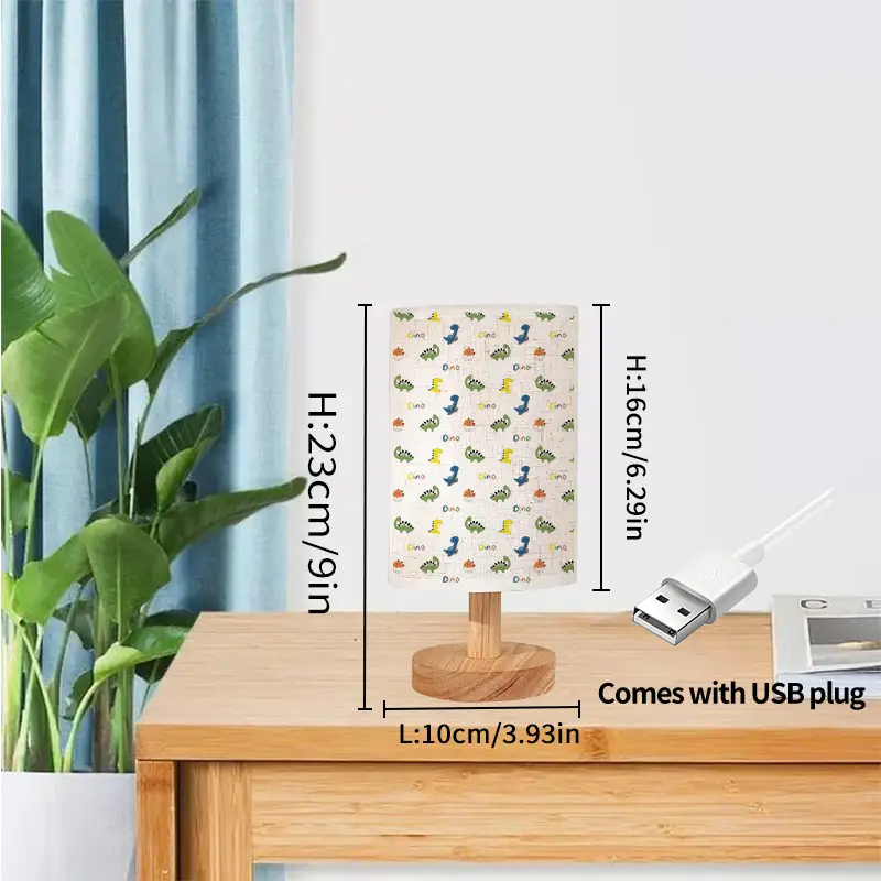 1pc dinosaur pattern table lamp usb powered soft light for dorms living rooms bedrooms cute cartoon dinosaur design with home decor and cozy atmosphere dinosaur room decor Product details 5