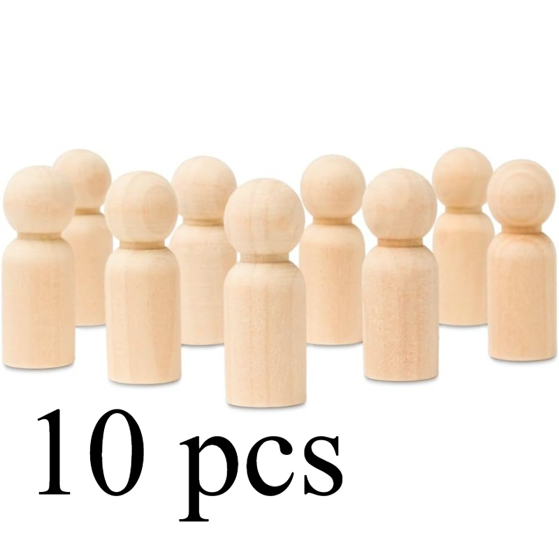 wooden graffiti items 10pcs light   solid birch human shaped design unpainted