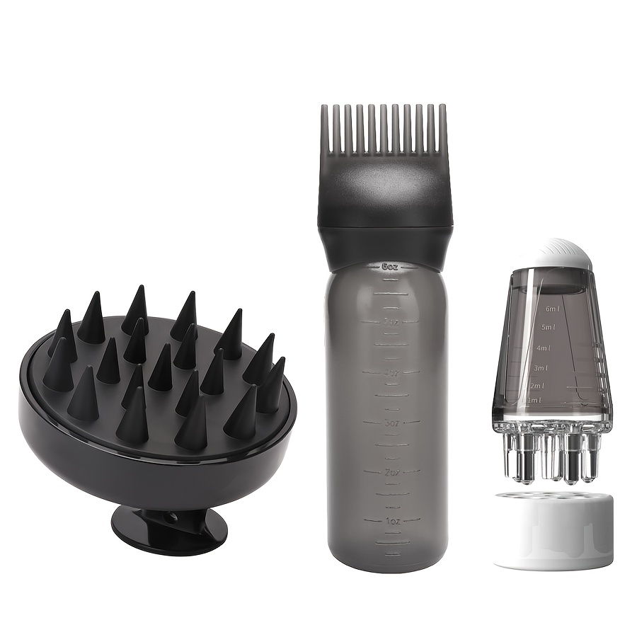 E-shop Ein professionelles Haarpflegeset mit Wurzelkamm, Öl-Applikator, Farb-Shampoo-Flasche und einem weichen Kopfhaut-Massage-Flüssigkeitskamm, für