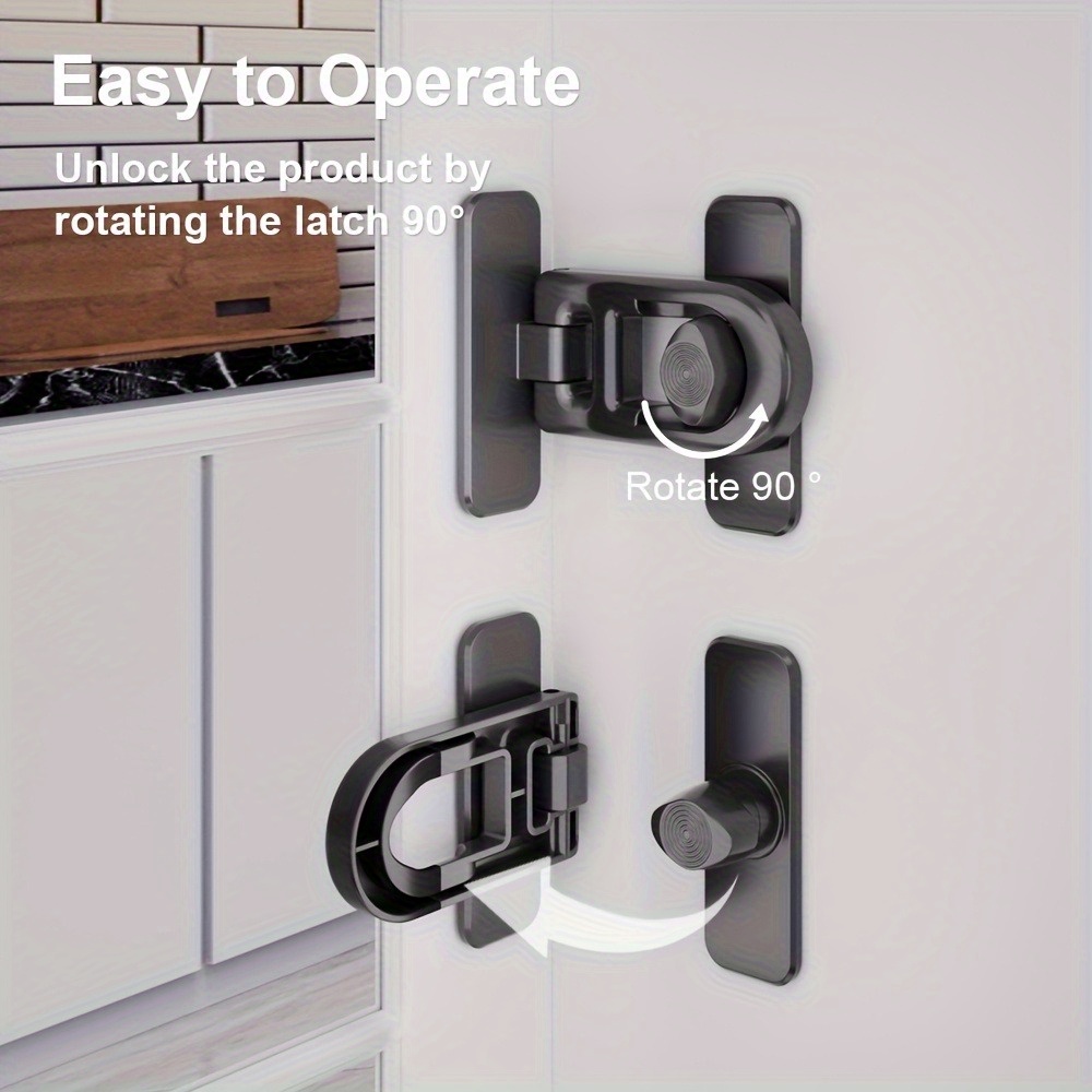 Schiebetür Schloss Schwarz - Türriegel 90°/180° Für Küche, Garten & Schlafzimmer