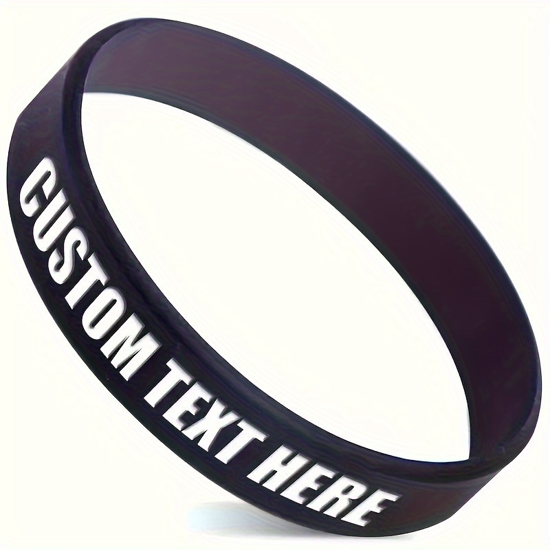 Personalized Women's Silicone Bracelets with Colorful 3D Text for Birthday