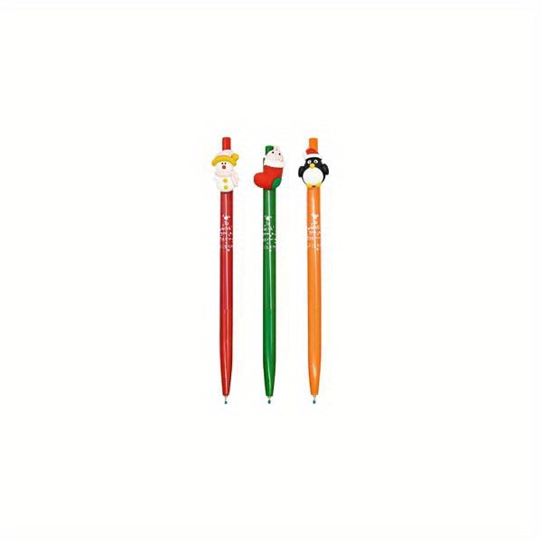 6pcs retractable pens with cute penguin design - black ink, durable metal construction,    , school, office, and party favors, penguin gifts, school stationery,   design, metallic   Product details 8