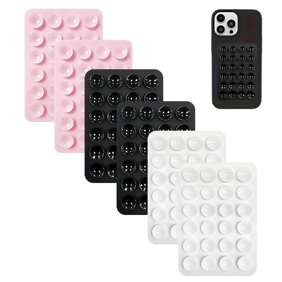 TEMU Lot de 6 supports de téléphone à ventouse en , base adhésive compatible avec iPhone et , -doigts universel pour vidéos selfies - 2 pièces rose /