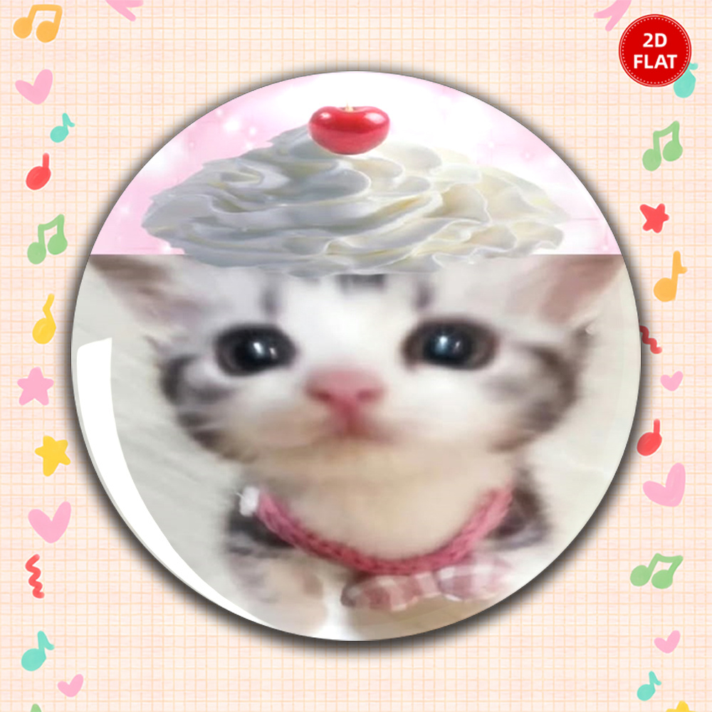 TEMU [2d Flat] Creamy Cherry Cat - Classic Fashion Brooch/pin/badge, Perfect For Jeans, Clothes, Backpacks, And Hats, Ideal Collectible Trinket,