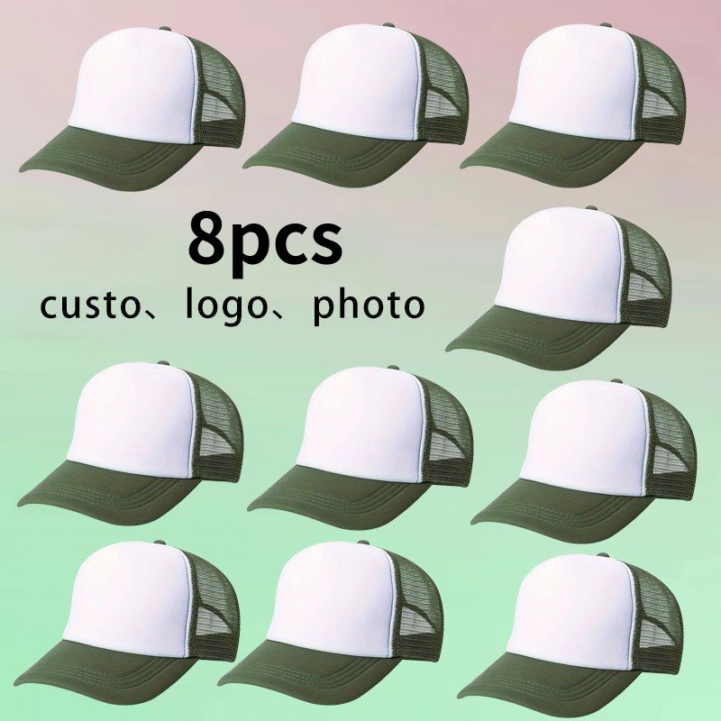8pcs Personalized Custom Baseball Caps with Adjustable Size