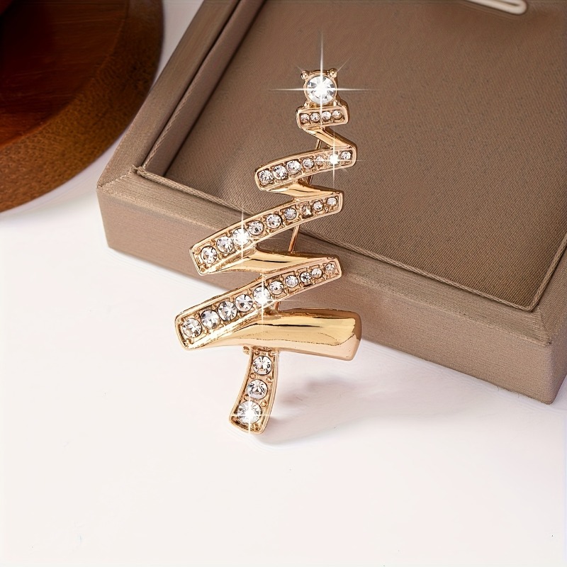 TEMU A Women's Brooch, Lapel Pin, And Scarf Clasp, Featuring A Stylish And Classic Christmas , Elegant , Perfect For Christmas Parties, Gifting, And