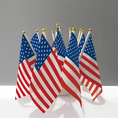 12 pack american flag usa small mini handheld american flags on stick ideal for party sports events festival decorations 5 x 8 inch with plastic pole 14 x
