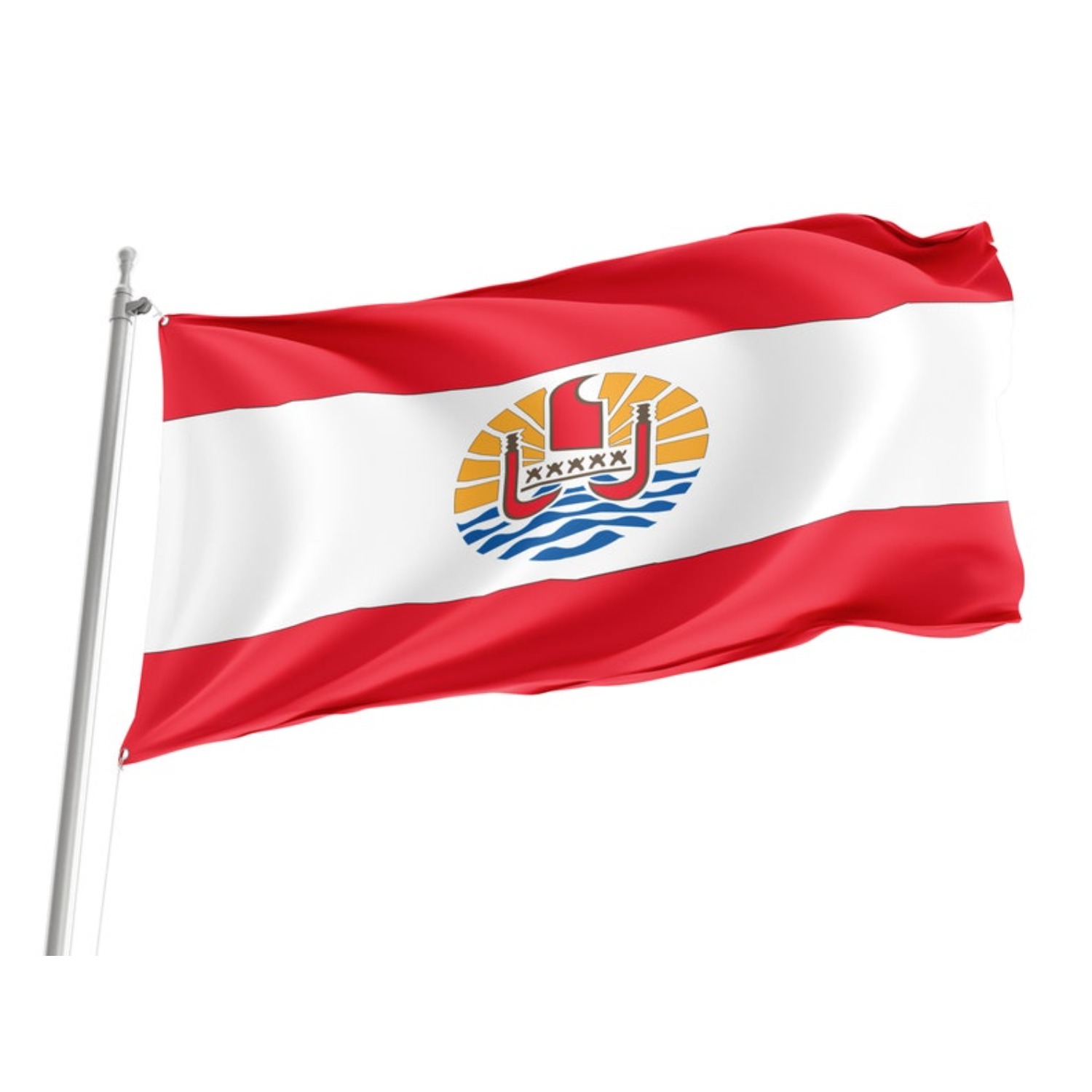 TEMU 1 Drapeau de la Polynésie française | Décoration patriotique intérieure/extérieure, Matériau , Tailles disponibles : 23,62x35,43 pouces,