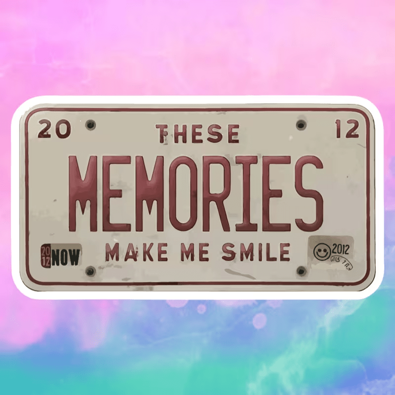 TEMU Old License Plate Memories, A For Commemorating Times Of The Past - Durable Glossy, Self-adhesive Bumper Sticker, Suitable For Smooth Surfaces