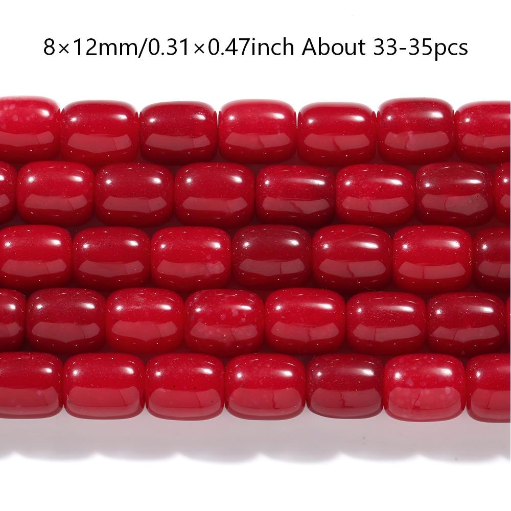 TEMU Perles seau en rouge brillant 8×12 mm pour la fabrication de bijoux, accessoires de bricolage pour collier, bracelet, boucle d'oreille, cadeaux,