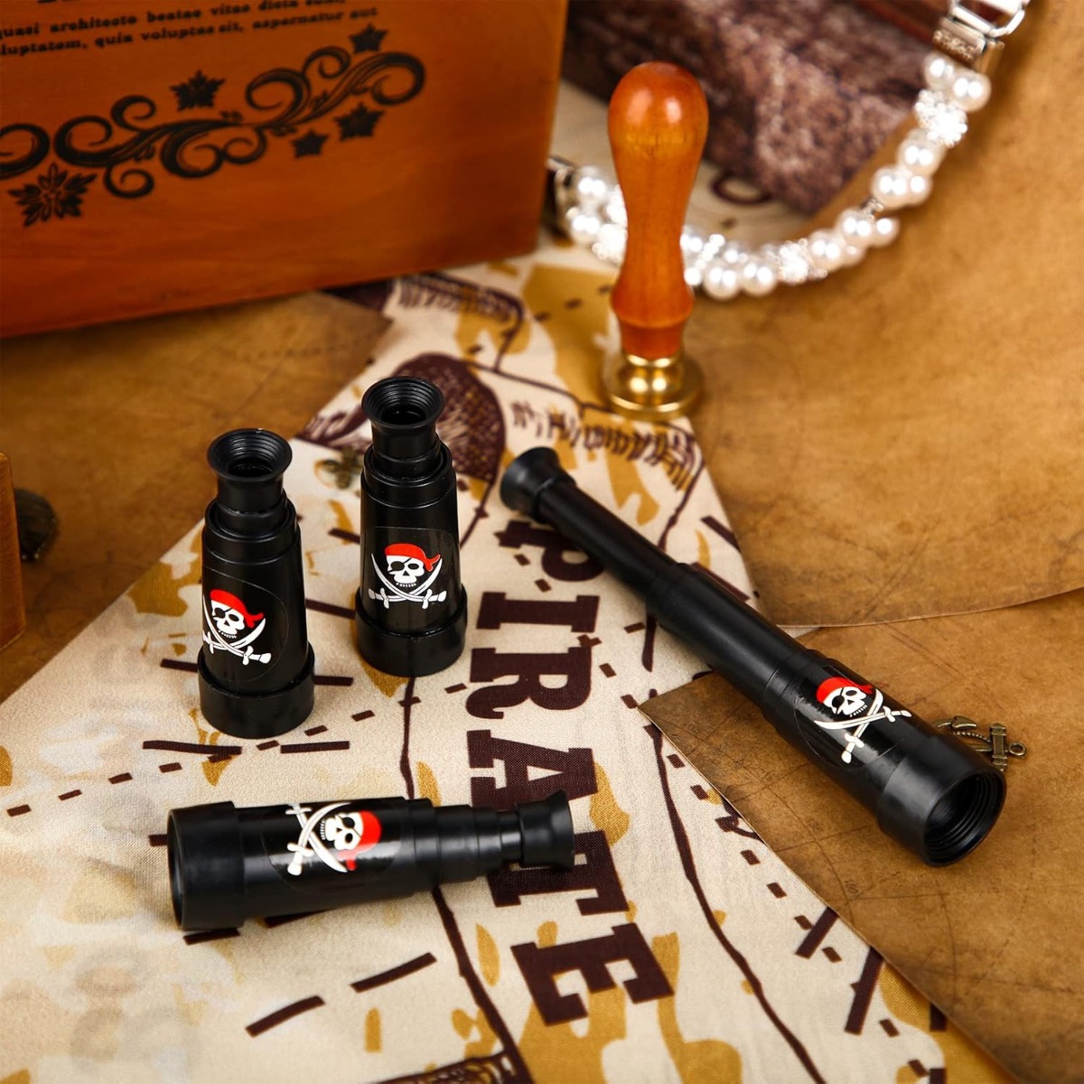22pcs Mini Pirate Telescope Plastic Folding Set