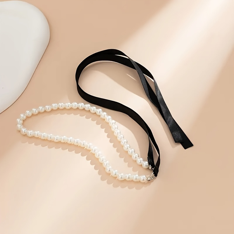 TEMU Collar de ajustable con perla de , elegante y exquisito, para mujer, 1 pieza, adecuado para banquetes, fiestas y de mujer, un regalo de especial