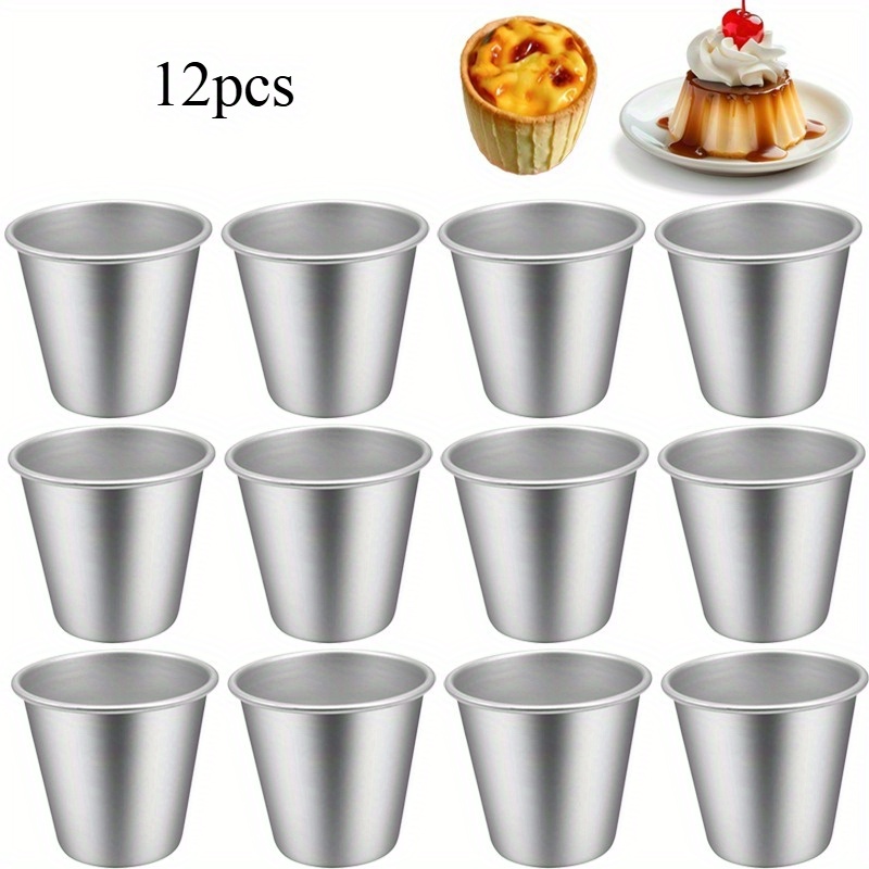 TEMU 12 Pezzi Stampini in Alluminio Antiaderente per Mini - per Tartellette, Torte e Dolci - Ideali per Cucina e Pasticceria Fai da Te, Ottimi per