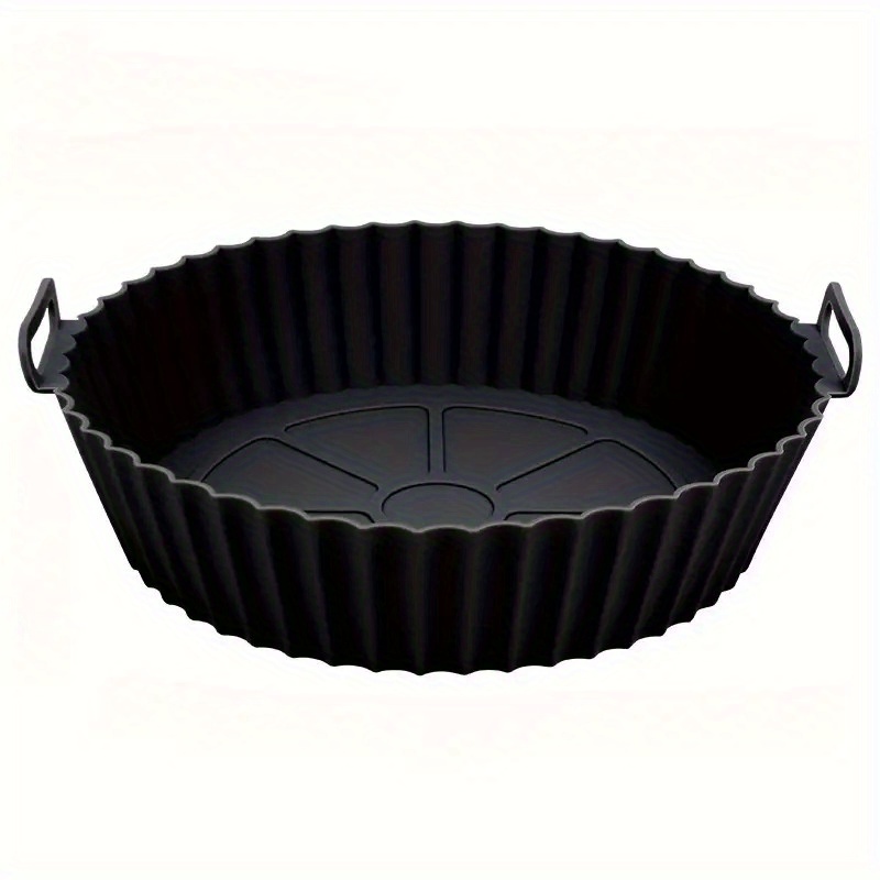 1pc 8-Inch Reusable Air Fryer with Silicone Lining - Easy to Clean, Non-Stick Oven and Microwave Safe, Ideal for Home Cooking and Baking, Air Fryer Accessories