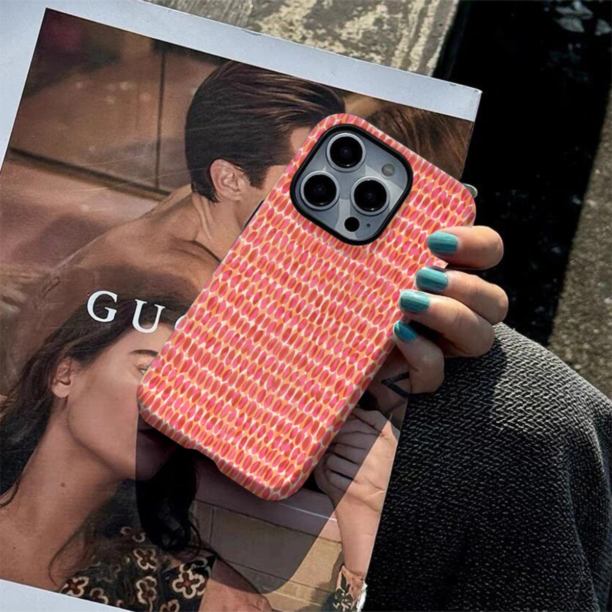 TEMU Phone Case: Warm Polka Dot Printed -one Film Case, Tough, Dual Layered Case For Superior Protection, Durable, Drop-proof, For Iphone 17 16 15 14