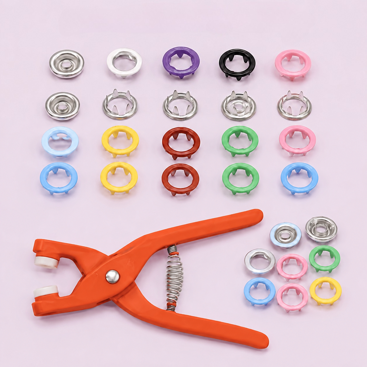 TEMU Kit de 203 boutons-pression en métal avec pince - Idéal pour le bricolage, la couture de vêtements et les chapeaux - Facile à installer sur les