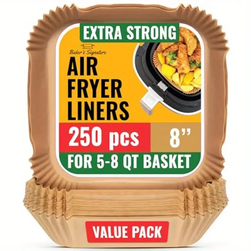 250pcs air fryer liners disposable airfryer paper liners nonstick and oil proof for easy great for oven pans baking 8 square for 58 qt basket by, air fryer liners non stick, disposable air fryer paper, oven baking sheets, nonstick liners, square liners, oilproof design, heatresistant liners, material, baking sheets, cooking liners, meal preppers, home cooks Product details 1