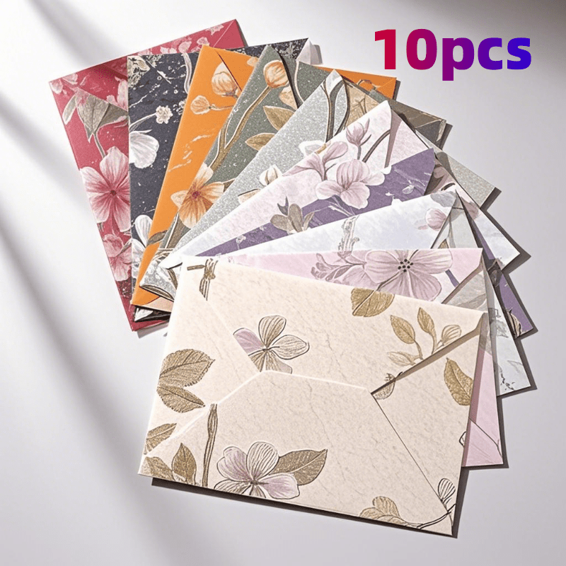 E-shop 10 Exquisite chinesische Umschläge mit einzigartigen antiken Blumenmustern – Klebebandverschluss, geeignet für Rechnungen, Briefe, Bargeld