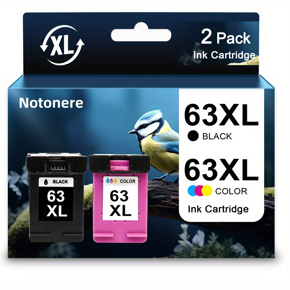 TEMU 1/2 Packs 63xl Black&color Ink Cartridge Replacement For Ink 63 63xl Fit For 4520 4527 For 3830 3831 5252 4650 5258 5255 For 3636 3630 1112 1110