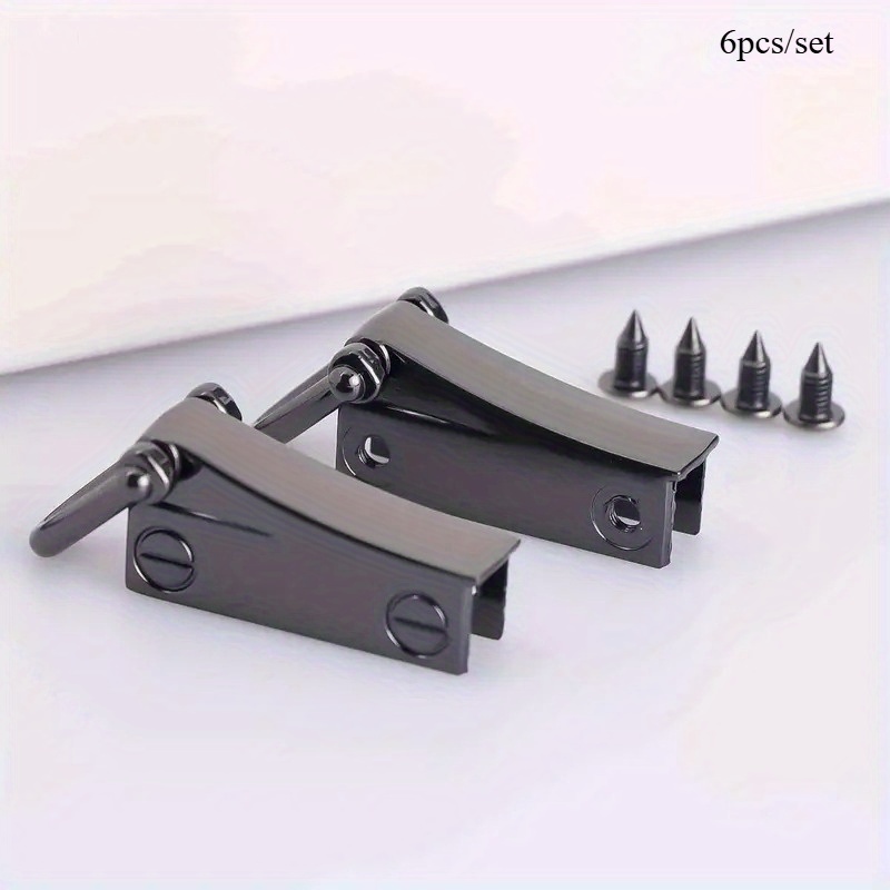 TEMU 6pcs/set Metal Side Clip Bag , Detachable Bag Connection Clip With D-ring For Handbags, Includes (2pcs +4pcs Screws ) Durable Metal Fasteners In