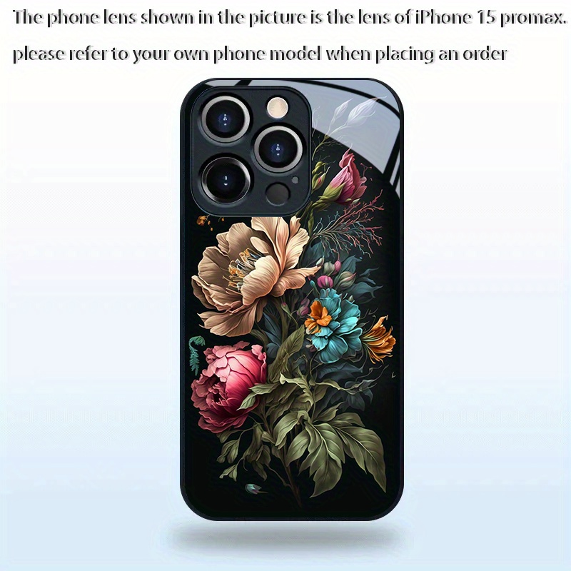 TEMU Phone Case - Colorful Floral Blooming Hd Reinforced Glass Phone Case, Suitable For Iphone 17/17pro/17pro Max/17air/16 Plus/16 Pro/16 Pro Max/