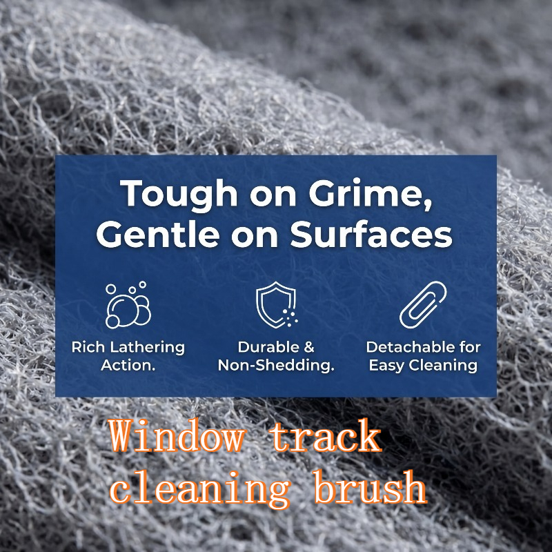 TEMU 1-pack Window Track Cleaning Brush, Small Dust Remover With Medium Bristle, Portable Handheld Cleaner For Sliding Door Tracks, Window Sills &