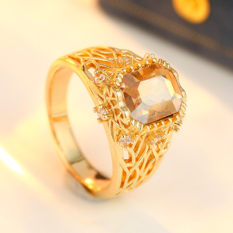 Luxurious Court Style Openwork Wide Band Ring