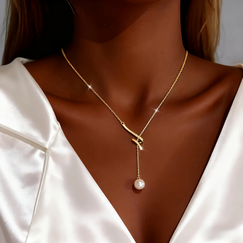 Image of 1pc Of 925 Silver Plated Tassel Necklace, Light Luxury Exquisite Jewelry, Versatile For , Daily Wear For Commuting, Suitable For Weddings, Banquets, Parties, And Holiday Gifts